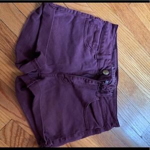 Maroon American Eagle super stretch Hi-Rise shorts